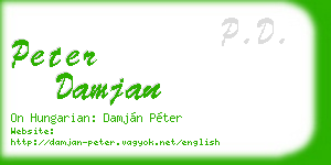 peter damjan business card