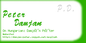 peter damjan business card